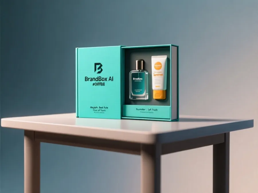 Teal magnetic book-style box render